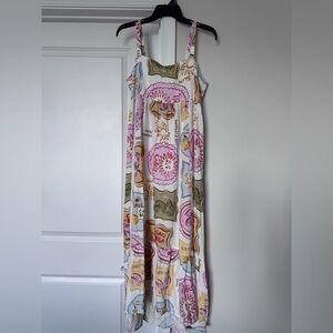 Paper heart linen blend dress